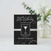 第25バースデーパーティ招待状-モノグラム 招待状 (スタンド正面)