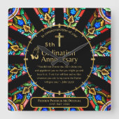 第25代牧師の司祭の記念贈与調整ANY スクエア壁時計 (正面)