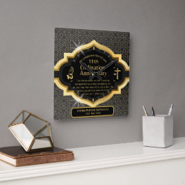 第25代牧師の司祭の記念贈与調整ANY スクエア壁時計