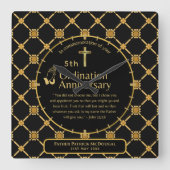 第25代牧師の司祭の記念贈与調整ANY スクエア壁時計 (正面)