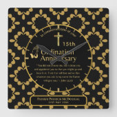 第25代牧師の司祭の記念贈与調整ANY スクエア壁時計 (正面)