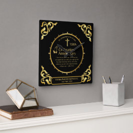 第25代牧師の司祭の記念贈与調整ANY スクエア壁時計