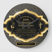 第25代牧師の司祭の記念贈与調整ANY ラージ壁時計 (正面)