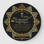 第25代牧師の司祭の記念贈与調整ANY ラージ壁時計 (正面)