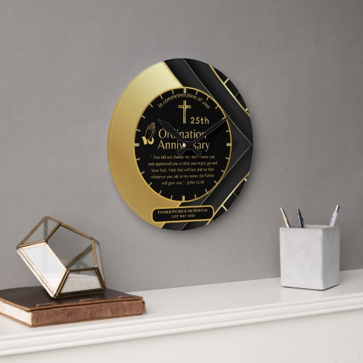 第25代牧師の司祭の記念贈与調整ANY ラージ壁時計 (オフィス)