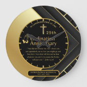 第25代牧師の司祭の記念贈与調整ANY ラージ壁時計 (正面)