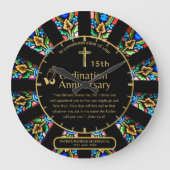 第25代牧師の司祭の記念贈与調整ANY ラージ壁時計 (正面)