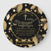 第25代牧師の司祭の記念贈与調整ANY ラージ壁時計 (正面)