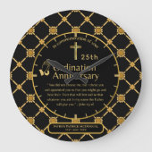 第25代牧師の司祭の記念贈与調整ANY ラージ壁時計 (正面)