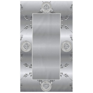 第25回シルバーの結婚記念日テーブルクロス テーブルクロス