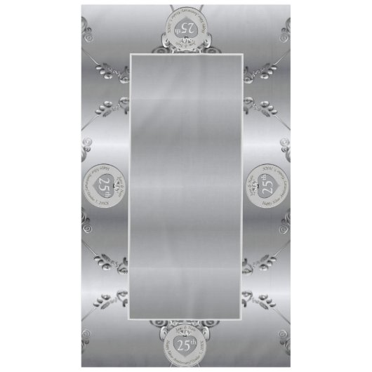 第25回シルバーの結婚記念日テーブルクロス テーブルクロス (正面)