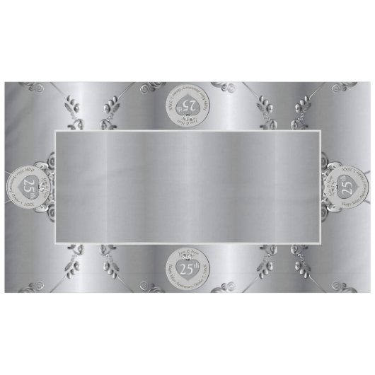 第25回シルバーの結婚記念日テーブルクロス テーブルクロス (正面(横))