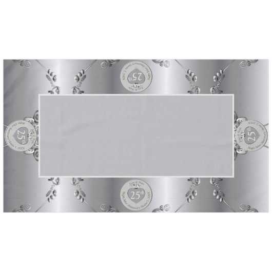 第25回シルバーの結婚記念日テーブルクロス テーブルクロス (正面(横))