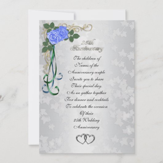 第25回シルバーの記念日への招待 招待状 (正面)