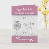 第25回シルバーアニバーサリーにラベンダーの名前を追加 カード (黄色い花)