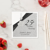 第25回シルバーグリッター結婚の記念日 スタンダードカクテルナプキン (インサイチュ)