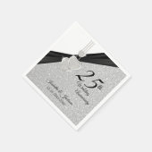 第25回シルバーグリッター結婚の記念日 スタンダードカクテルナプキン (角)