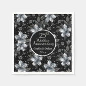 第25回シルバーグリッター結婚フローラ記念日 スタンダードカクテルナプキン (正面)