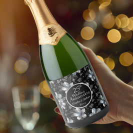 第25回シルバーグリッター結婚フローラ記念日 スパークリングワインラベル