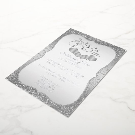 第25回シルバーグリッター記念日 箔招待状 (回転した状態)