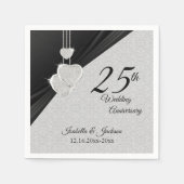 第25回シルバーグレイ&ブラック結婚ズ記念日 スタンダードカクテルナプキン (正面)