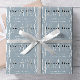 第25回シルバーブルー結婚ズ記念日ギフト ラッピングペーパー