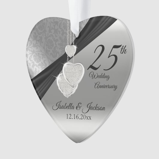 第25回シルバーメタリック結婚ズ記念品 オーナメント (正面)