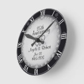 第25回シルバー結婚アニバーサリーモノグラム ラウンド壁時計 (傾斜)
