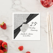 第25回シルバー結婚ズ記念デザイン スタンダードカクテルナプキン (インサイチュ)