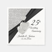 第25回シルバー結婚ズ記念デザイン スタンダードカクテルナプキン (正面)