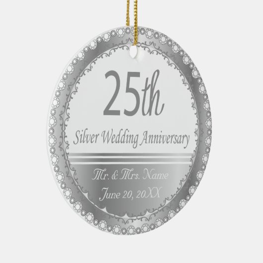 第25回シルバー結婚ズ記念デザイン セラミックオーナメント (右)