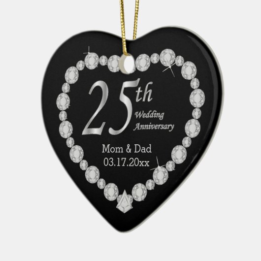 第25回シルバー結婚ズ記念デザイン セラミックオーナメント (左)