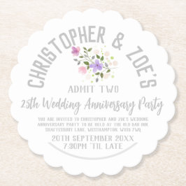 第25回シルバー結婚ズ記念パーティの招待状 ペーパーコースター