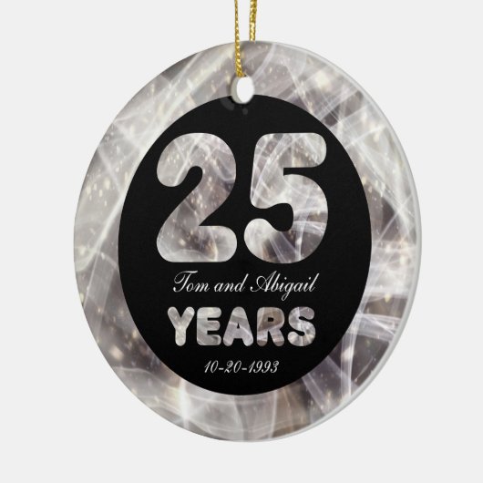 第25回シルバー結婚ズ記念パーティー灯 セラミックオーナメント (左)