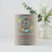 第25回シルバー結婚ズ記念フローラ招待状 インビテーションポストカード (スタンド正面)