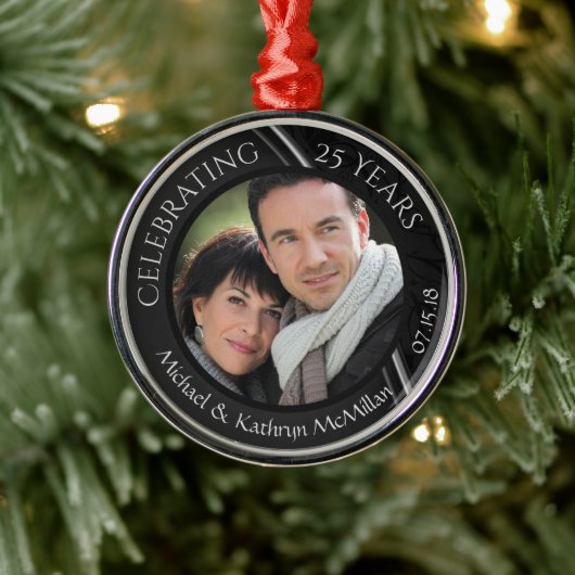 第25回シルバー結婚ズ記念メタルオーナメント メタルオーナメント (ツリー)