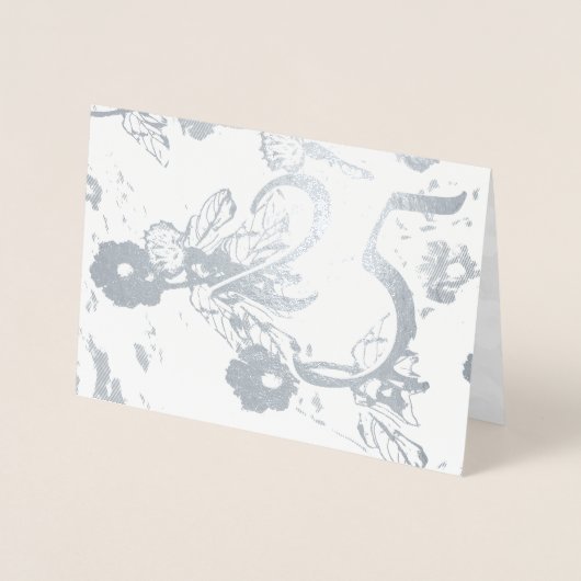 第25回シルバー結婚ズ記念招待状 箔カード (正面)