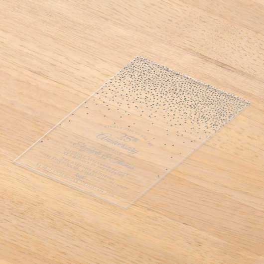 第25回シルバー結婚ズ記念日 アクリル招待状 (レイダウン)