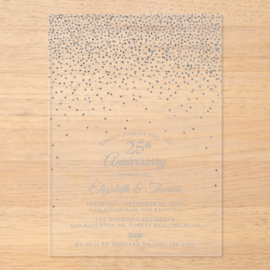 第25回シルバー結婚ズ記念日 アクリル招待状 (正面)