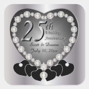 第25回シルバー結婚ズ記念日 スクエアシール