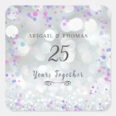 第25回シルバー結婚ズ記念日 スクエアシール (正面)