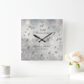 第25回シルバー結婚ズ記念日 スクエア壁時計 (ホーム)