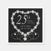 第25回シルバー結婚ズ記念日 スタンダードカクテルナプキン (正面)