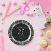 第25回シルバー結婚ズ記念日 |ヒョウのパターン ペーパープレート (パーティー)