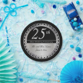 第25回シルバー結婚ズ記念日 ペーパープレート (パーティー)