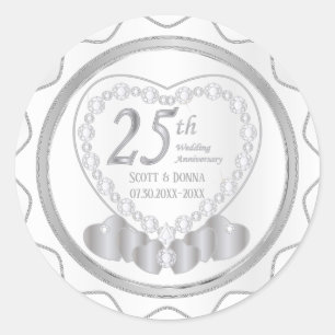 第25回シルバー結婚ズ記念日 ラウンドシール