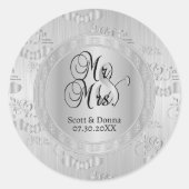第25回シルバー結婚ズ記念日 ラウンドシール (正面)