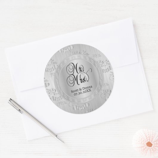 第25回シルバー結婚ズ記念日 ラウンドシール (封筒)