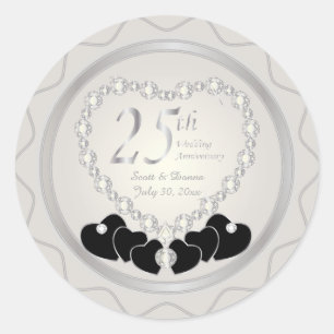 第25回シルバー結婚ズ記念日 ラウンドシール