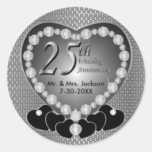 第25回シルバー結婚ズ記念日 ラウンドシール